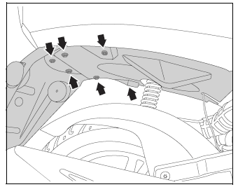 Removal of the rear cover assembly and mudflap