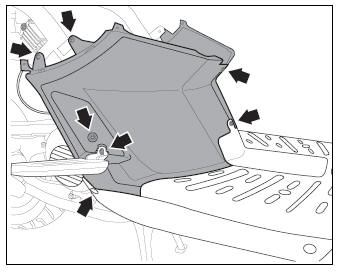 Removal of the RH or LH central cover panel