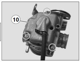 Removal of the float, needle valve and jets