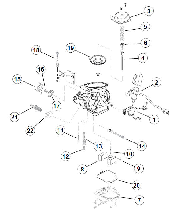 The carburettor and its components