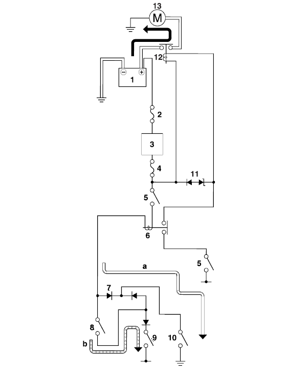 Starting circuit cut-off system operation