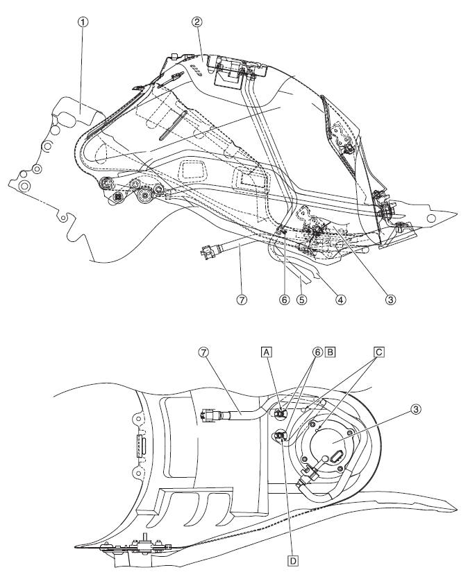 Fuel tank (left and bottom view)