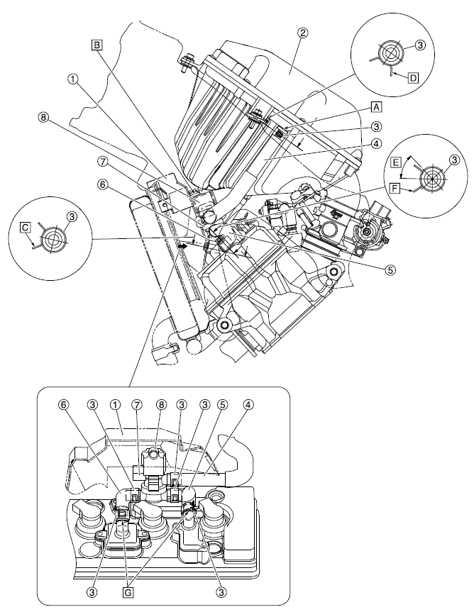 Air cut-off valve (left side view)