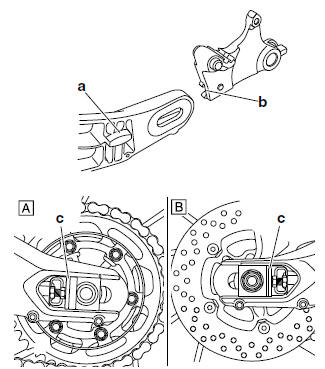 Installing the rear wheel (disc brake)