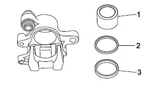 Disassembling the rear brake caliper