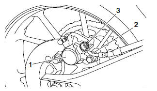 Installing the rear brake caliper